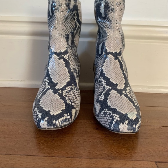 Stuart Weitzman Niki Snake Embossed Sock Booties - Picture 5 of 12